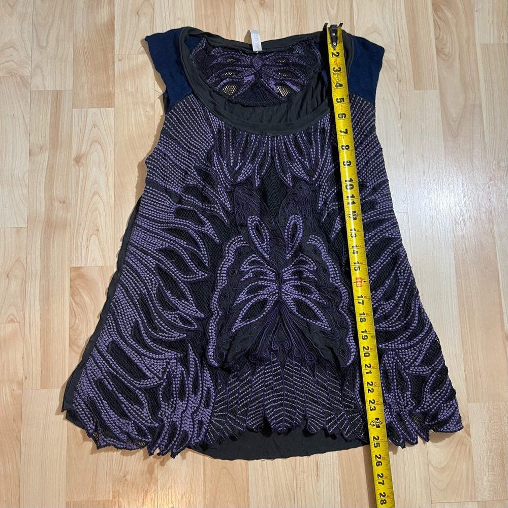 Free People Womens Purple Vinatge See through Light Weight Tank Top Size Small - Picture 2 of 5